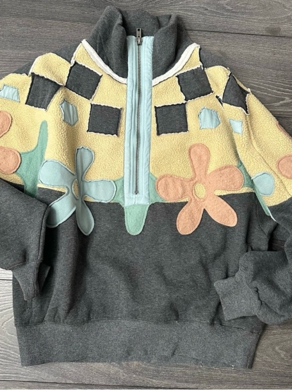 Free People x We The Free Flower Power Pullover Half-Zip Sweatshirt $248